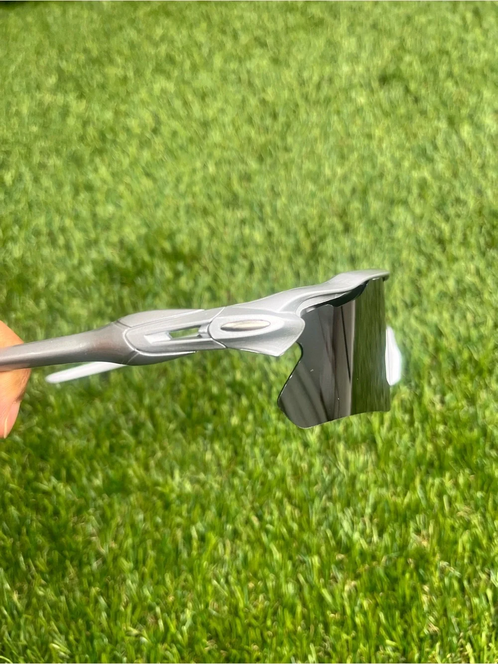 Sport Shield Sunglasses with Mirrored Silver Lens